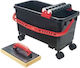 Strend Pro Plastic Mop Bucket with Wheels Capacity 24lt Black