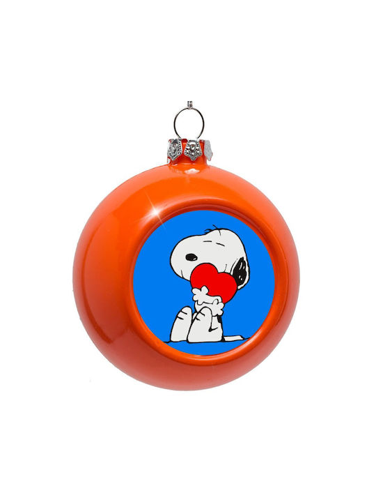 Snoopy Μπάλα Πλαστική Πορτοκαλί 8cm
