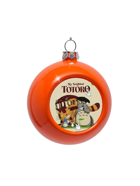 Hängendes Kugel Ornament Ornament Kunststoff Orange 8cm