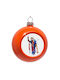 Lionel Messi Hängendes Kugel Ornament Ornament Kunststoff Orange 8cm