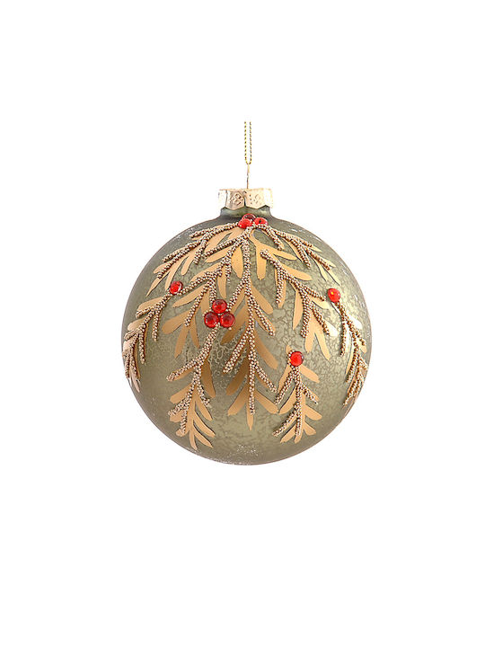 Hanging Ball Ornament Ornament Glass Green 10cm