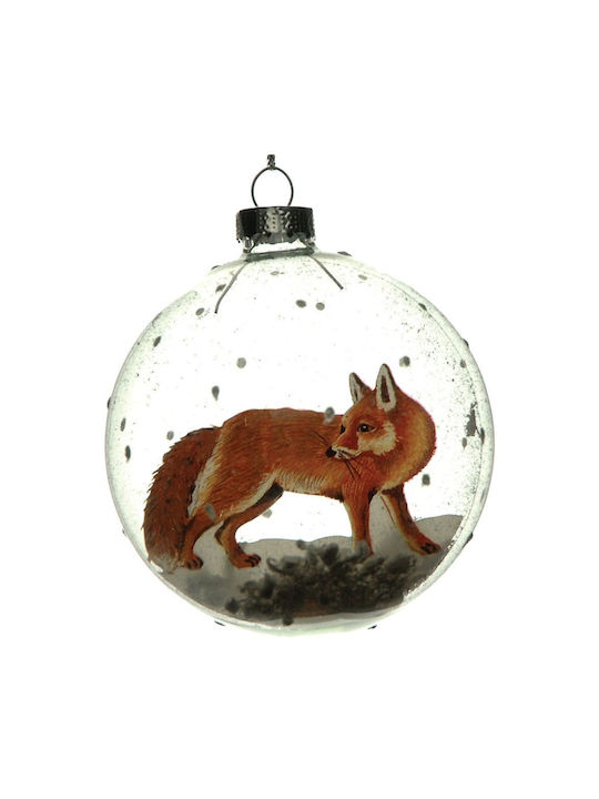 Hängendes Kugel Ornament Ornament Glas Silber 8cm Set 6Stück