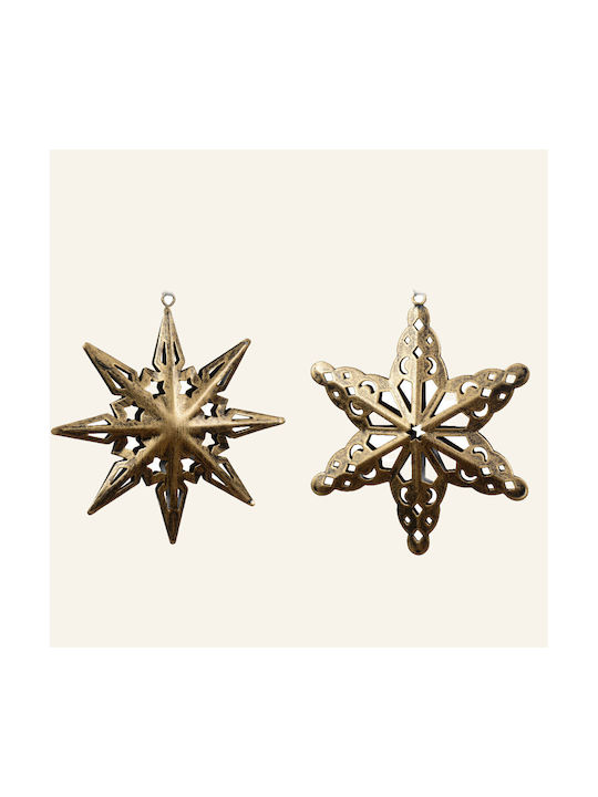 Hanging Ornament Star Metallic Gold 12x22cm