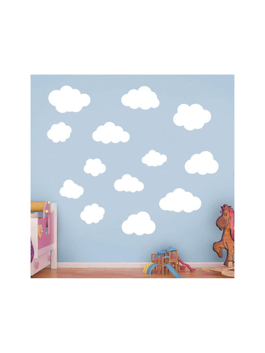 Kids Wall Sticker Set Red Clouds