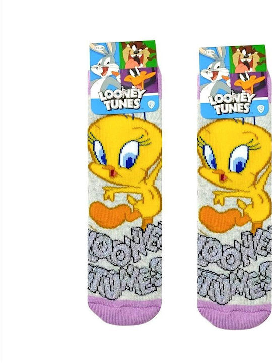 Looney Tunes Παιδικές Κάλτσες Αντιολισθητικές Γκρι