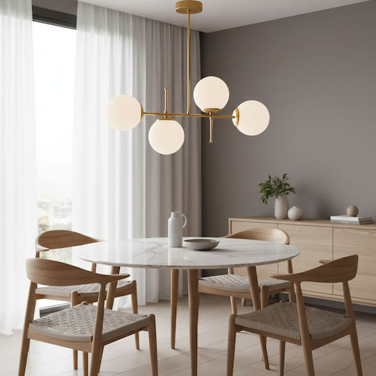 GloboStar Globus Κρεμαστό Φωτιστικό Χρυσό 70x30x65εκ.