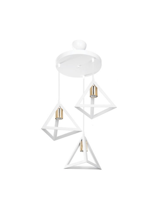GloboStar Triangle Pendant Light White Bell wit...