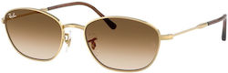 Ray Ban Γυαλιά Ηλίου Χρυσά με Μεταλλικό Σκελετό