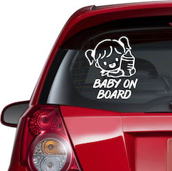 Car Sticker Baby On Board 7 White Car Sticker Baby On Board 7 White