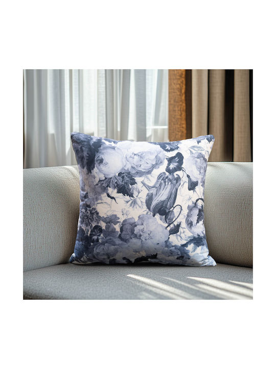 Beauty Home Decorative Pillow Case Blue Flower ...