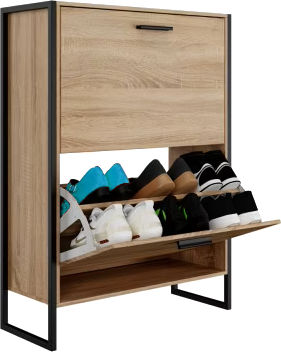 Piza Side Table Two Drawers Oak