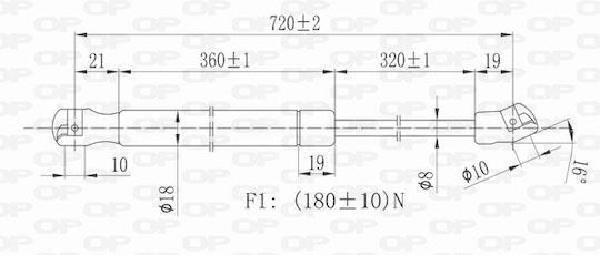 Open Parts Trunk Shock for Audi A6