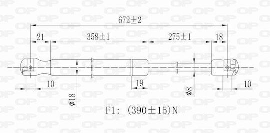 Open Parts Αμορτισέρ Πορτ Μπαγκάζ για Citroen Xsara Picasso