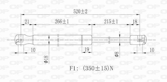 Open Parts Αμορτισέρ Πορτ Μπαγκάζ για Fiat Brava
