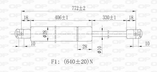 Open Parts Αμορτισέρ Πορτ Μπαγκάζ για Mercedes-Benz Vito