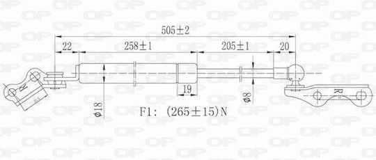 Open Parts Kofferraum-Schock für Toyota Yaris