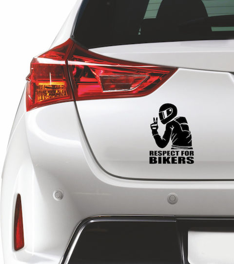 Autoaufkleber Respektiere Biker Weiß