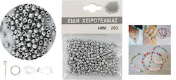 Cosmofan Kunststoff Perle & Paillette Silber 4mm 20gr