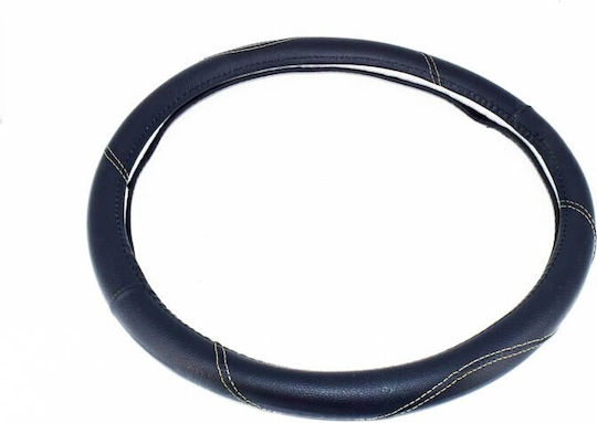 Auto-Lenkradabdeckung Leder Schwarz mit Schwarzer Naht