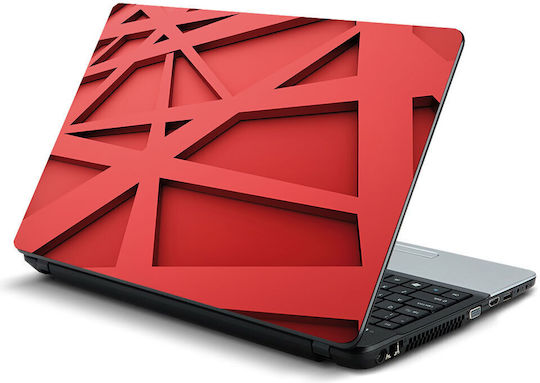 Laptop Sticker Abstract Red Lines 15.6" 37cm X 25cm