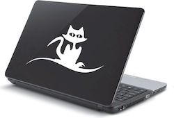 Dark Blue Cat Laptop Sticker