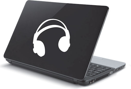 Laptop Sticker Orange Headphones