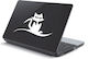 Αυτοκόλλητο Laptop Γάτα Άσπρο