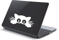 Αυτοκόλλητο Laptop Γατούλα Ασημί
