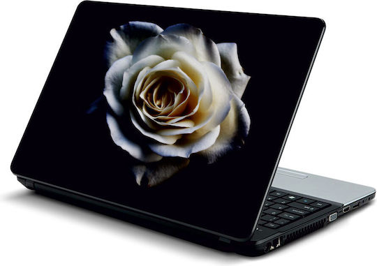 Sticker pentru laptop Trandafir Alb 15,4" 35cm X 25cm