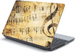 Αυτοκόλλητο Laptop Vintage Music Notes 20" 47cm...