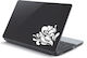 Laptop Sticker Abstract Flower White