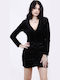 Rochie Mini De Seară Din Catifea Neagră