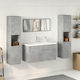 vidaXL Möbelset Waschtisch mit Waschbecken, Spiegel & Säule L91xB18.5xH39.5cm Grey