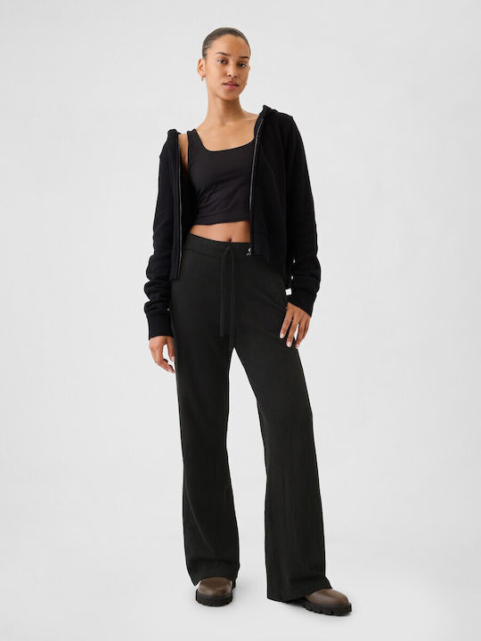 Damen Stoffhose mit Gummiband Schwarz