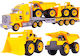 Idealstore Camion Vehicule de Construcție Demontabile Dimensiuni 54 X 16 X 12 Cm Include Un Camion Basculant Un Buldozer Șurubelniță Cheie Rampă Coborâre Vehicule Plastic Abs De Înaltă Calitate Dezvoltă Abilități de Studiu