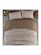 Homeline 3195 Set Coverlet Single Cotton Beige 160x235cm 2pcs