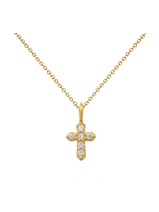 Margaritari Gold Kreuz 14K mit Kette
