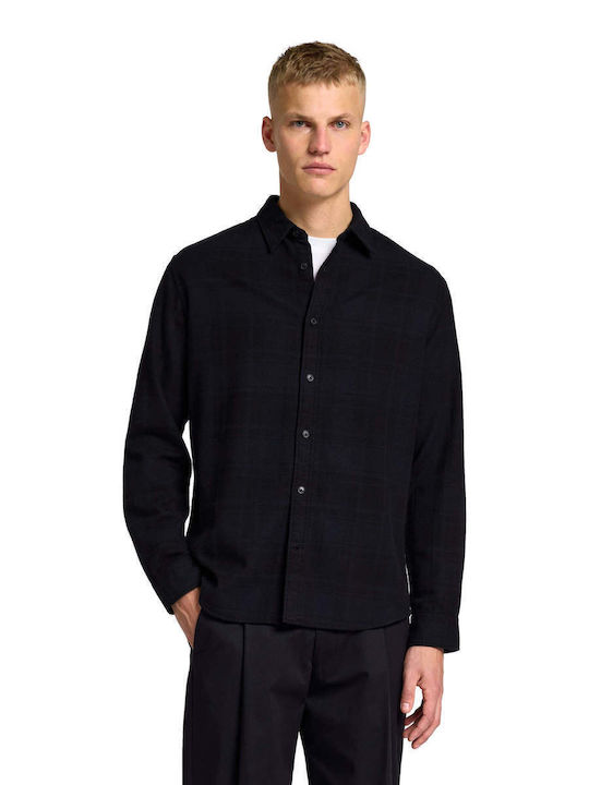 Langärmlig Flanell Hemd Black