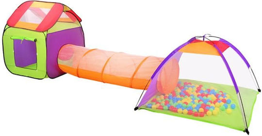 3-in-1 Play Area 375cm Long Uv Protection Children Multifunctional Indoor Outdoor Use House Tunnel Tent 200 Multicolored Balls Gift Storage Bag
