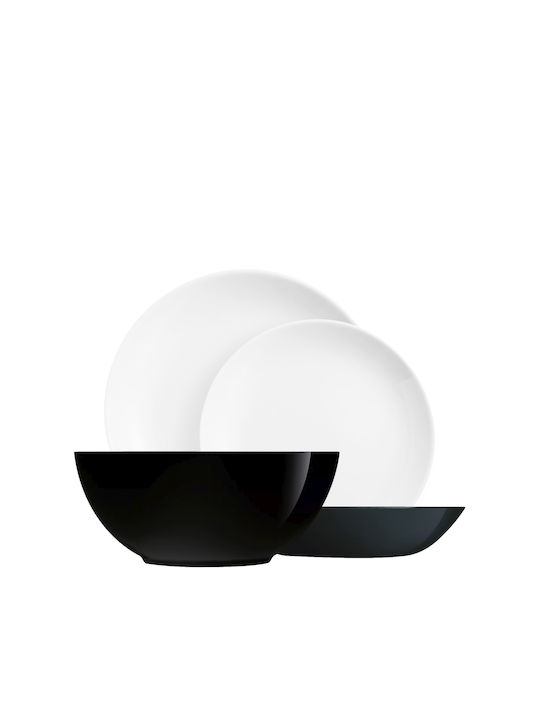 Luminarc Σερβίτσιο Πιάτων Γυάλινο Μαύρο 19τμχ 0883314750362