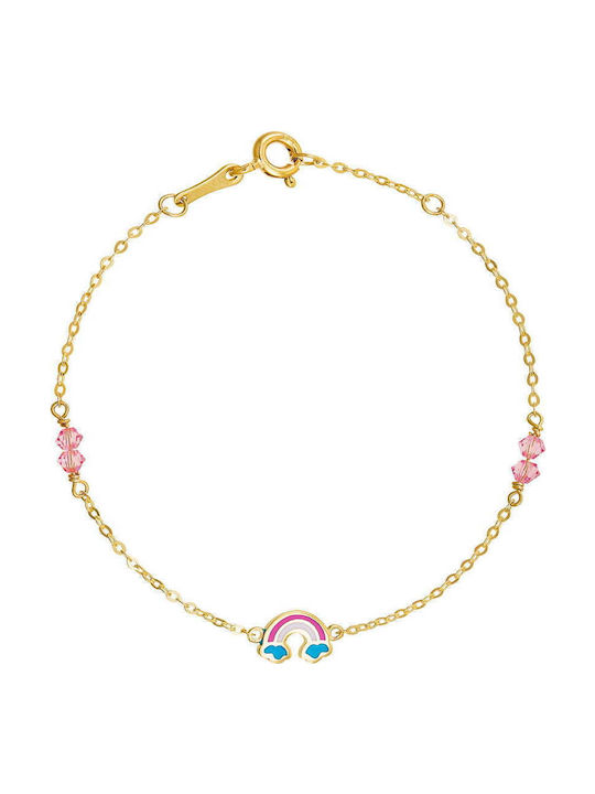 Papoulidis Jewellery Kinderarmband aus Gold 9K mit Steine