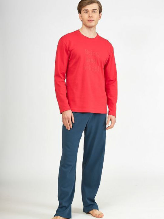 Harmony Men's Winter Pajamas Set Red