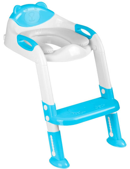 Reducător Toaletă pentru Copii Idealstore Înălțime Reglabilă Un Pas Picioare Anti-alunecare Greutate Maximă 50 Kg Scară Detasabilă Ergonomic Pliabil Turcoaz