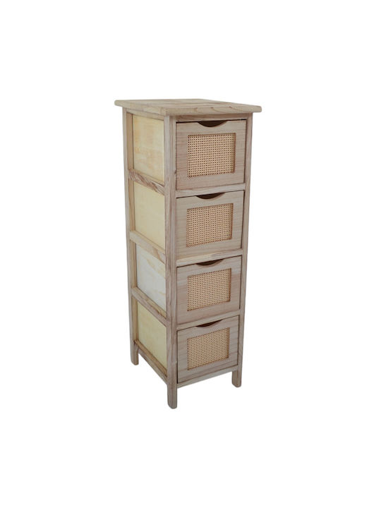 Drawers Storage Wooden with 4 Drawers L26xW32xH80cm
