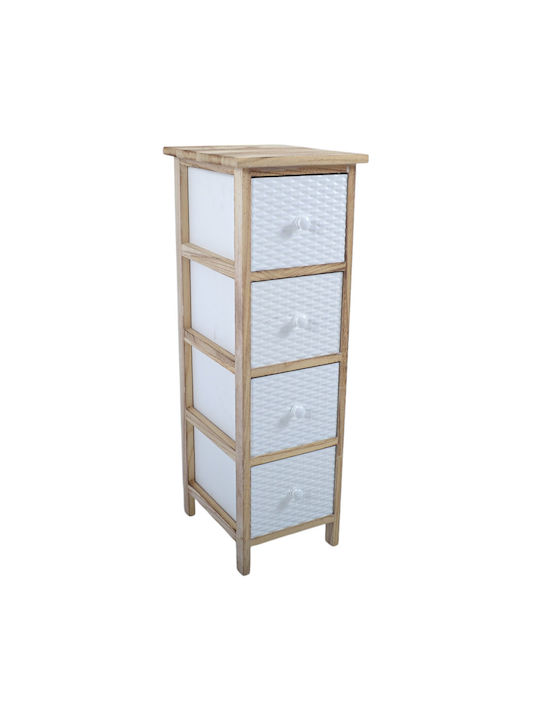 Drawers Storage Wooden with 4 Drawers L26xW32xH80cm