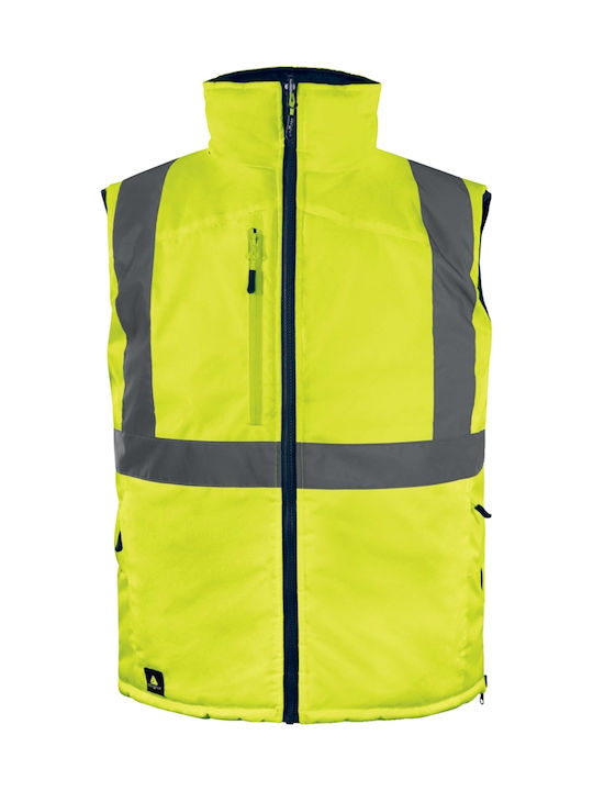 Delta Plus Bărbați Vestă de siguranță cu benzi reflectorizante Galben Delta Plus Bărbați Vestă de siguranță cu benzi reflectorizante Galben