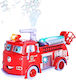 Camion de Pompieri Interactiv Idealstore Bubble Fun Echipat cu un Tun Mobil care Eliberează Bule Funcții de Sunet și Lumină Funcție de Evitare a Obstacolelor
