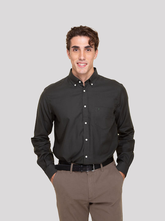 The Bostonians Long-sleeved Cotton Shirt Khaki