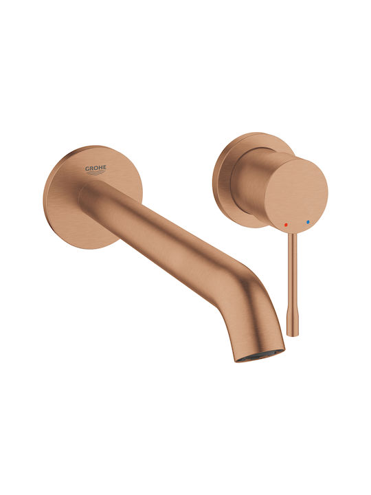 Grohe Essence Σετ Μίκτης & Στόμιο Εντοιχισμού για Νιπτήρα 2 Εξόδων Ασημί