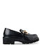 Δερμάτινα Γυναικεία Loafers σε Μαύρο Χρώμα